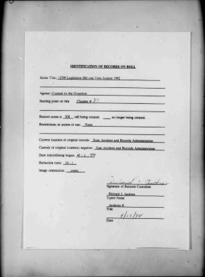 NYS Bill and Veto Jackets: 1992, Chapter 81