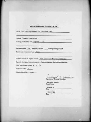 NYS Bill and Veto Jackets: 1992, Chapter 26