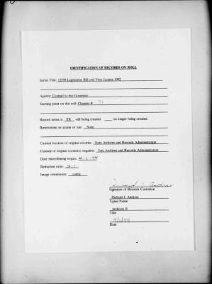 NYS Bill and Veto Jackets: 1992, Chapter 71