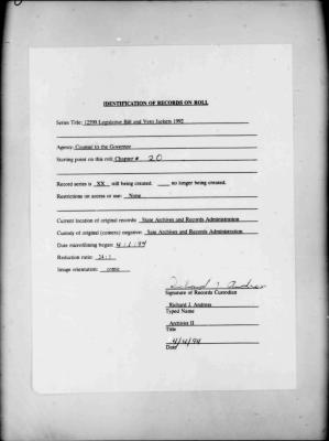 NYS Bill and Veto Jackets: 1992, Chapter 20