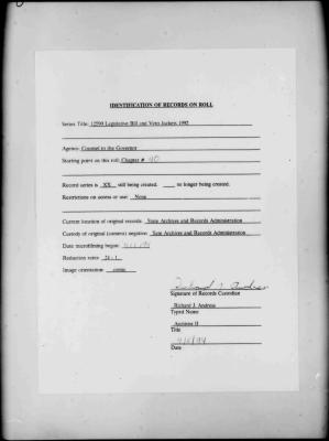 NYS Bill and Veto Jackets: 1992, Chapter 40