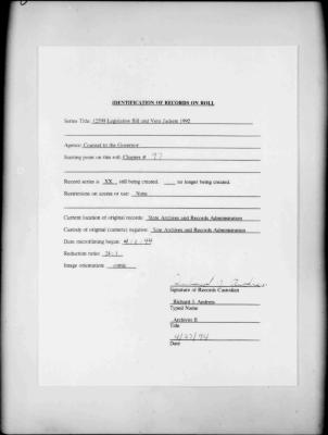 NYS Bill and Veto Jackets: 1992, Chapter 98