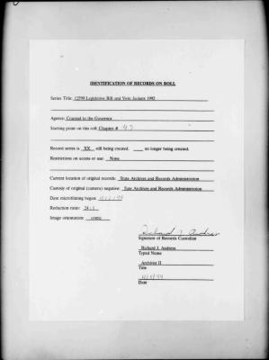 NYS Bill and Veto Jackets: 1992, Chapter 47