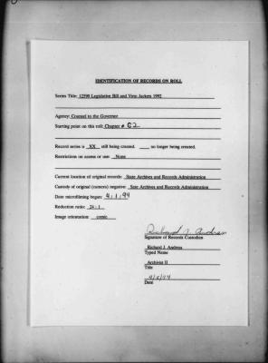 NYS Bill and Veto Jackets: 1992, Chapter 62