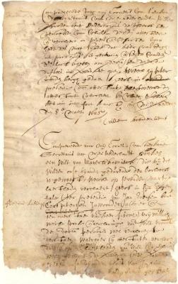 Declaration of Willem Breidenbent regarding the opening of certain cases in the warehouse by Pieter van den Bergh