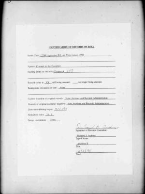 NYS Bill and Veto Jackets: 1992, Chapter 148