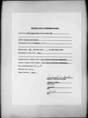 NYS Bill and Veto Jackets: 1992, Chapter 206