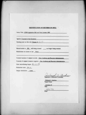 NYS Bill and Veto Jackets: 1992, Chapter 219