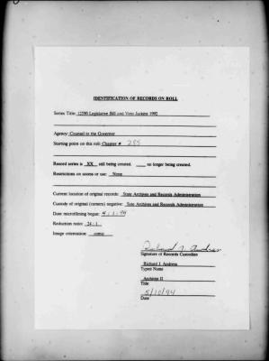 NYS Bill and Veto Jackets: 1992, Chapter 285