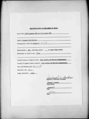 NYS Bill and Veto Jackets: 1992, Chapter 234