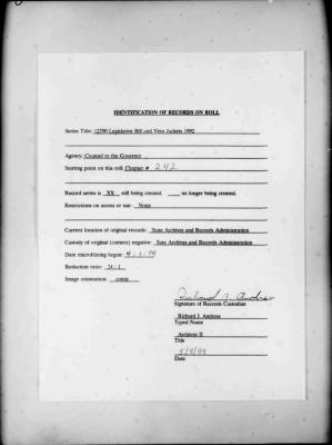 NYS Bill and Veto Jackets: 1992, Chapter 242