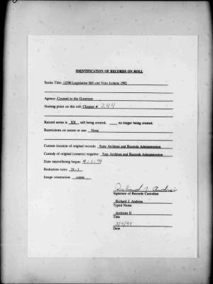NYS Bill and Veto Jackets: 1992, Chapter 244