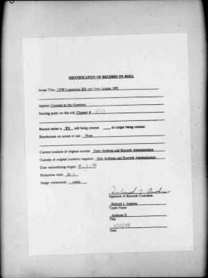 NYS Bill and Veto Jackets: 1992, Chapter 273