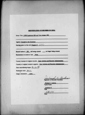 NYS Bill and Veto Jackets: 1992, Chapter 293