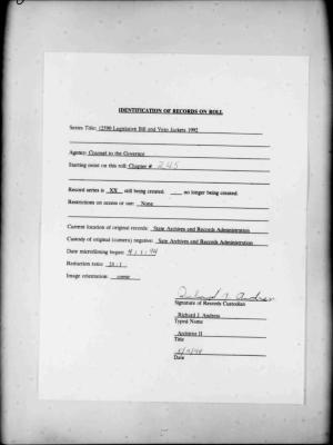 NYS Bill and Veto Jackets: 1992, Chapter 245