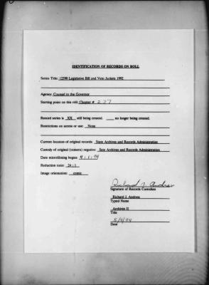 NYS Bill and Veto Jackets: 1992, Chapter 237