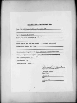 NYS Bill and Veto Jackets: 1992, Chapter 218