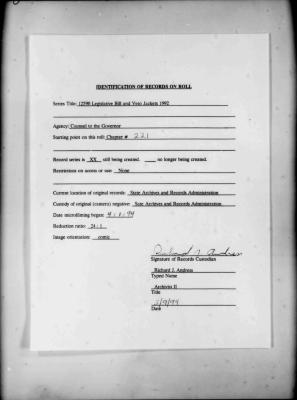 NYS Bill and Veto Jackets: 1992, Chapter 221