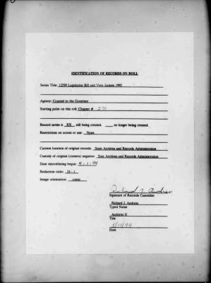 NYS Bill and Veto Jackets: 1992, Chapter 291