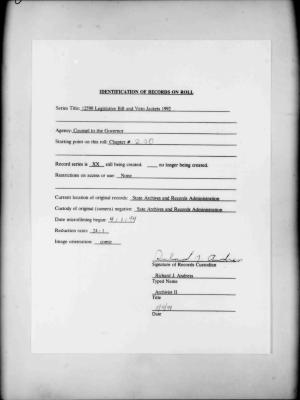 NYS Bill and Veto Jackets: 1992, Chapter 230