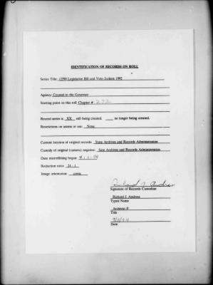 NYS Bill and Veto Jackets: 1992, Chapter 232