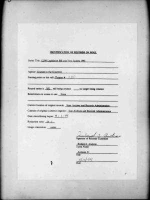 NYS Bill and Veto Jackets: 1992, Chapter 280
