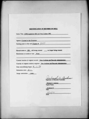 NYS Bill and Veto Jackets: 1992, Chapter 249