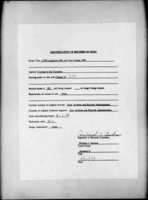 NYS Bill and Veto Jackets: 1992, Chapter 289