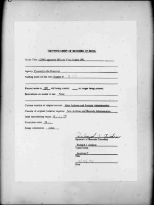 NYS Bill and Veto Jackets: 1992, Chapter 270