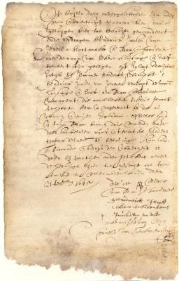 Contract of sale from Hendrick Jansen to Adam Brouwer of a house and garden on Manhattan Island
