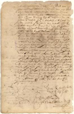 Bond of Dirck Claessen Boot to Sander Leendersen for the payment of 113 guilders for board
