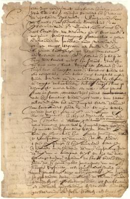 Contract of sale of a parcel of land on the East river on Manhattan island from Govert Loockermans and associates to William Coulder