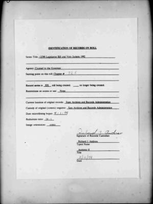 NYS Bill and Veto Jackets: 1992, Chapter 325