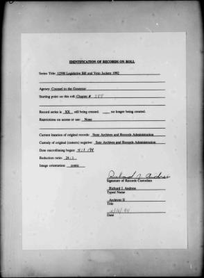 NYS Bill and Veto Jackets: 1992, Chapter 388
