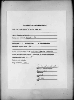 NYS Bill and Veto Jackets: 1992, Chapter 331