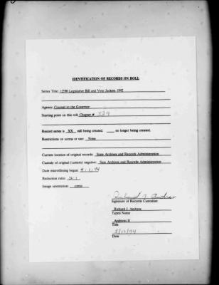 NYS Bill and Veto Jackets: 1992, Chapter 339
