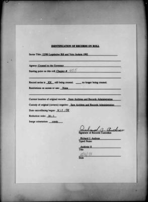 NYS Bill and Veto Jackets: 1992, Chapter 405