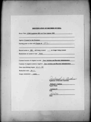 NYS Bill and Veto Jackets: 1992, Chapter 392