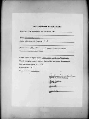 NYS Bill and Veto Jackets: 1992, Chapter 351