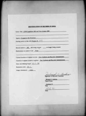 NYS Bill and Veto Jackets: 1992, Chapter 391