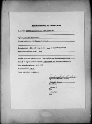 NYS Bill and Veto Jackets: 1992, Chapter 393