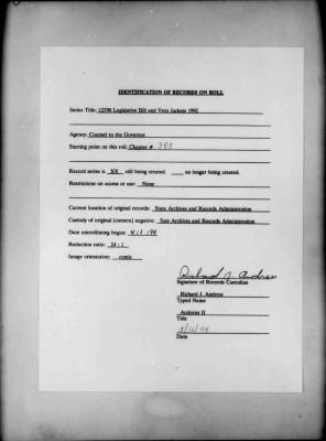 NYS Bill and Veto Jackets: 1992, Chapter 385