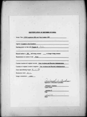 NYS Bill and Veto Jackets: 1992, Chapter 312