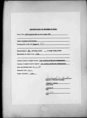 NYS Bill and Veto Jackets: 1992, Chapter 310