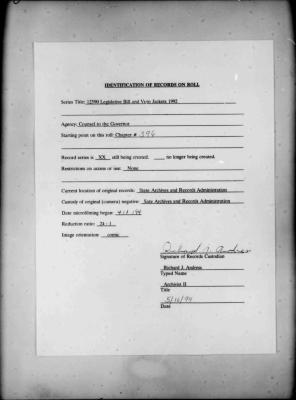 NYS Bill and Veto Jackets: 1992, Chapter 396