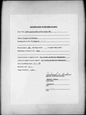 NYS Bill and Veto Jackets: 1992, Chapter 429