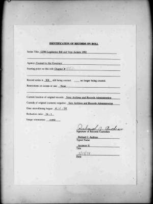 NYS Bill and Veto Jackets: 1992, Chapter 482