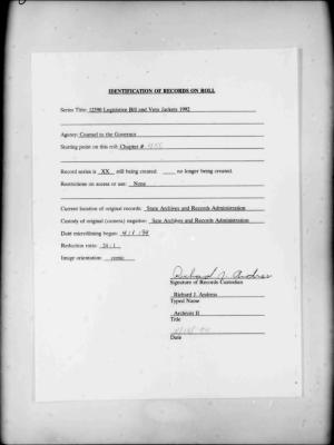 NYS Bill and Veto Jackets: 1992, Chapter 456