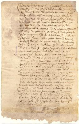 Deed from Jacob Jacobsen Roy to Cornelis Arissen of half his lot on the island of Manhattan