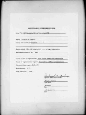 NYS Bill and Veto Jackets: 1992, Chapter 579
